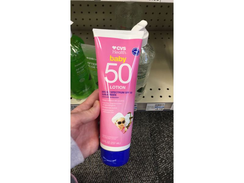 CVS Health Baby Sun Lotion, SPF 50, 8 fl oz/237 mL