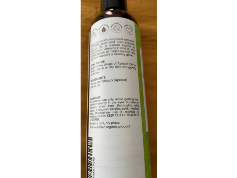 Sky Organics Apricot Oil, 8 fl oz/236 mL