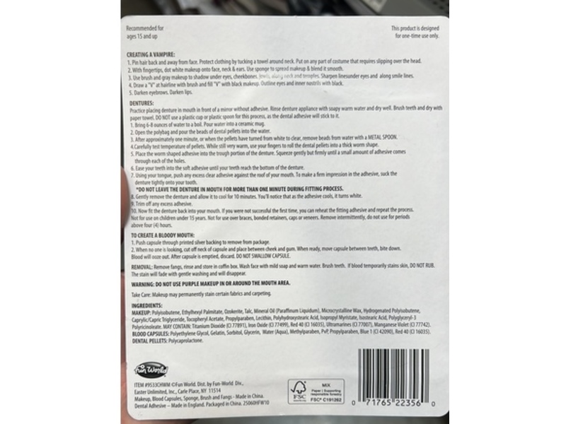 Fun World Makeup Kit, Vampire