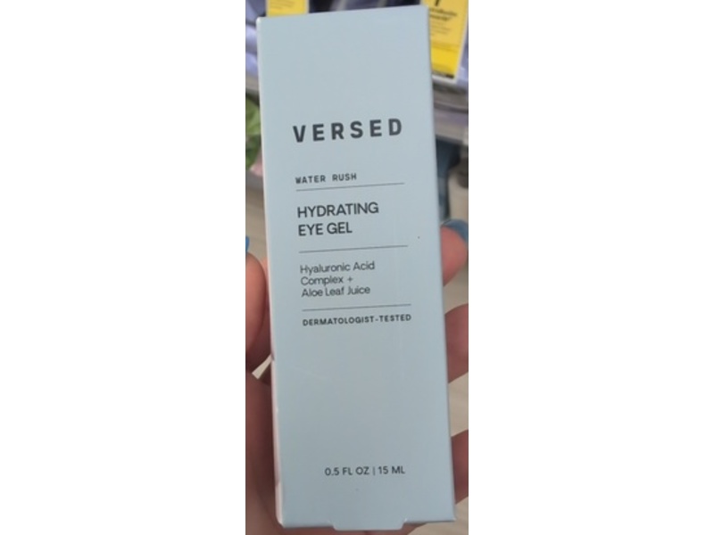 Versed Water Rush Hydrating Eye Gel, Hyaluronic Acid+Aloe Leaf Juice, 0.5 fl oz/15 mL