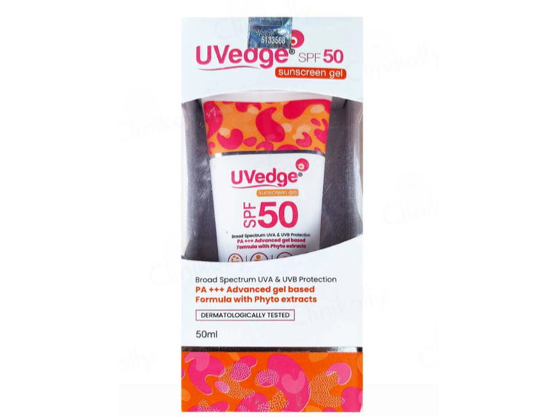 Uvedge Sunscreen Gel, SPF 50 PA+++, 50 mL