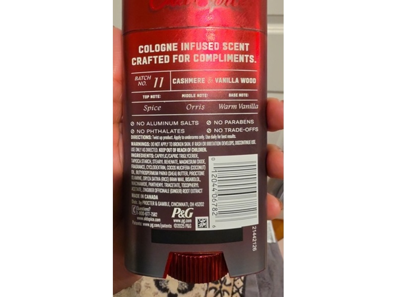 Old Spice Deodorant, Cashmere + Vanilla Wood, 3 oz/85 g