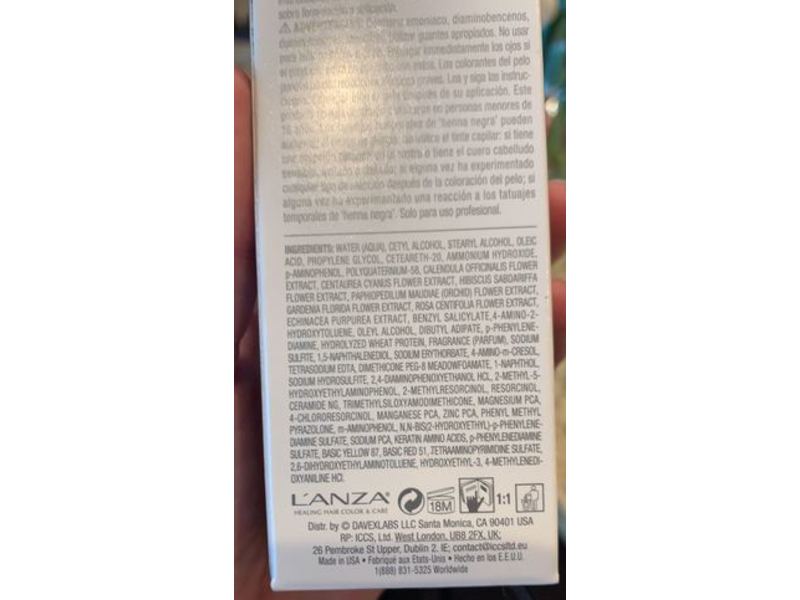 L'anza Healing Color Flower Shield Complex Cream Hair Color, Ultra Light Ash Blonde, 3 fl oz/90 ml