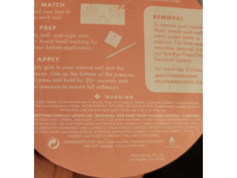 Olive & June Press On Nails The instant Main, Pink Goldfish Large Star, 42 Count