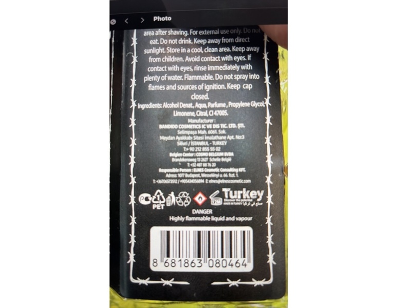 Bandido After Shave Cologne, Lemon, 11.83 fl oz/350 mL