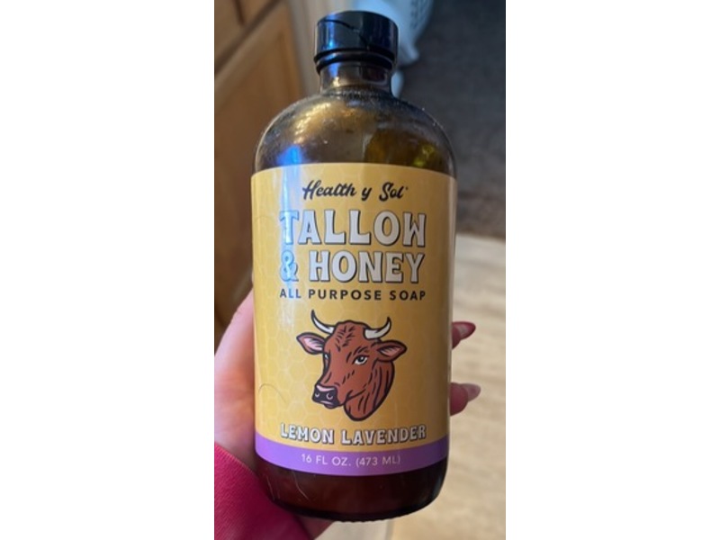 Health Y Sol Tallow & Honey All Purpose Soap, Lemon Lavender, 16 fl oz/473 mL