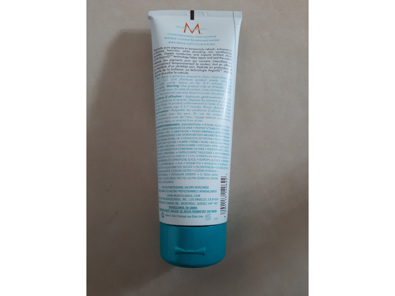 Moroccanoil Color Depositing Mask, Platinum, 6.7 fl oz/200 mL