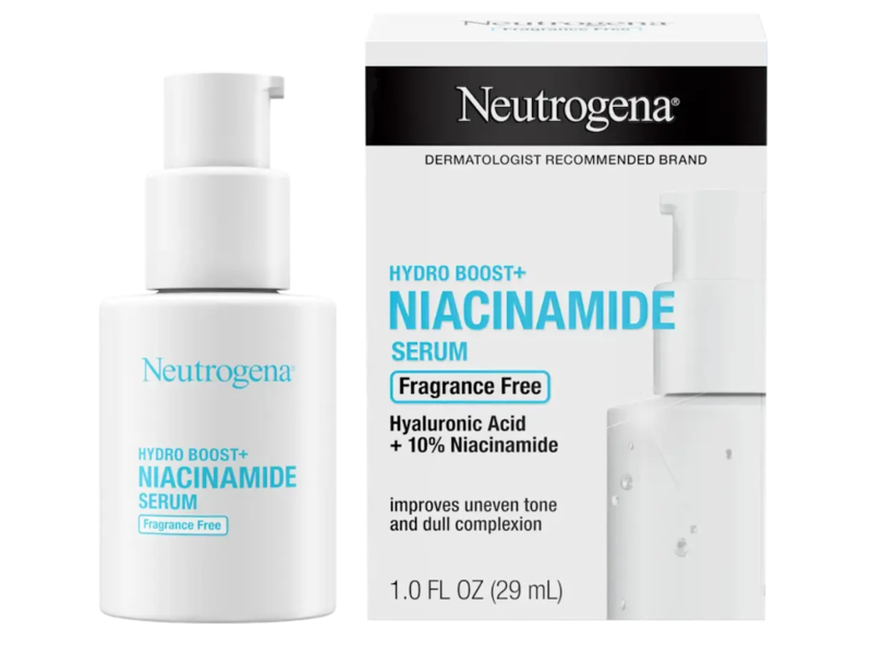 Neutrogena Hydro Boost+ Niacinamide Serum, Hyaluronic Acid, 1 fl oz/29 mL