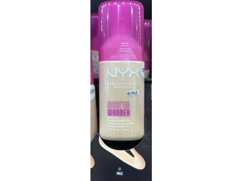 Nyx Professional Makeup Make 'Em Wonder Soft Matte Foundation, 01 Pale, 1 fl oz/30 mL