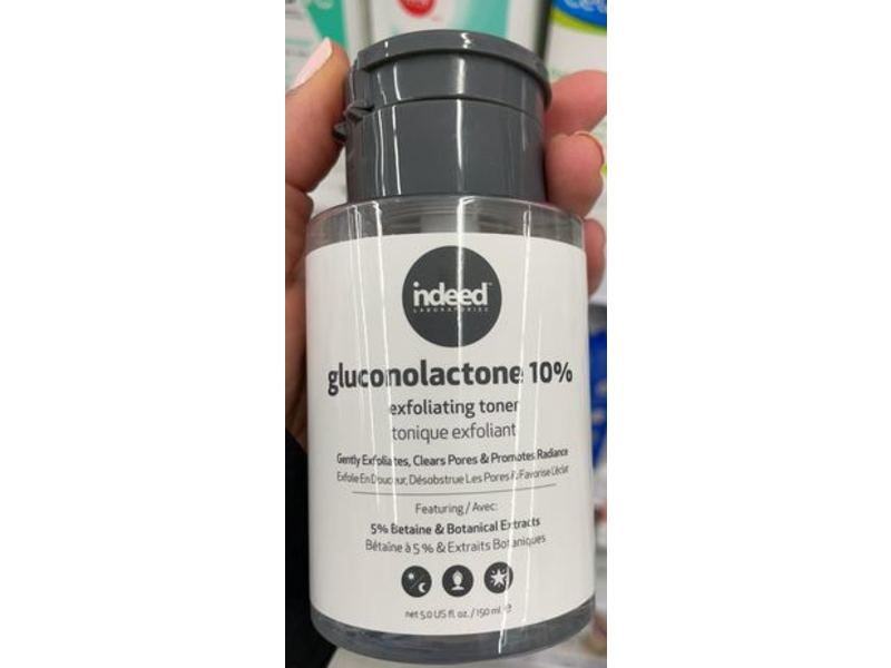 Indeed Exfoliating Toner,Gluconolactone 10%, 5.0 fl oz/150 mL