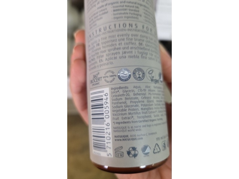 Natulique Spray & Leave Moisture Repair Conditioner, Organic Acai Bilberry And Mango Extract , 6.6 fl oz/195 mL