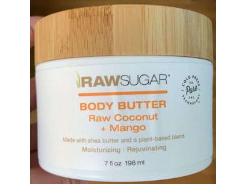 Raw Sugar Body Butter, Raw Coconut + Mango, 7 fl oz/198 mL
