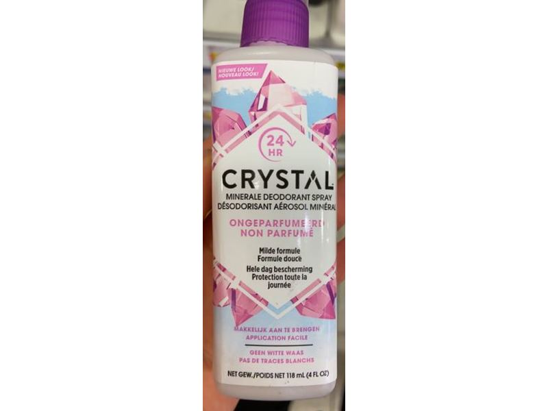 Crystal Mineral Deodorant Spray, 24 Hr, Unscented, 4 fl oz