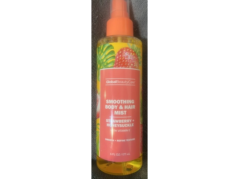 Global Beauty Care Smoothing Body & Hair Mist, Strawberry + Honeysuckle, 6 fl oz/177 mL