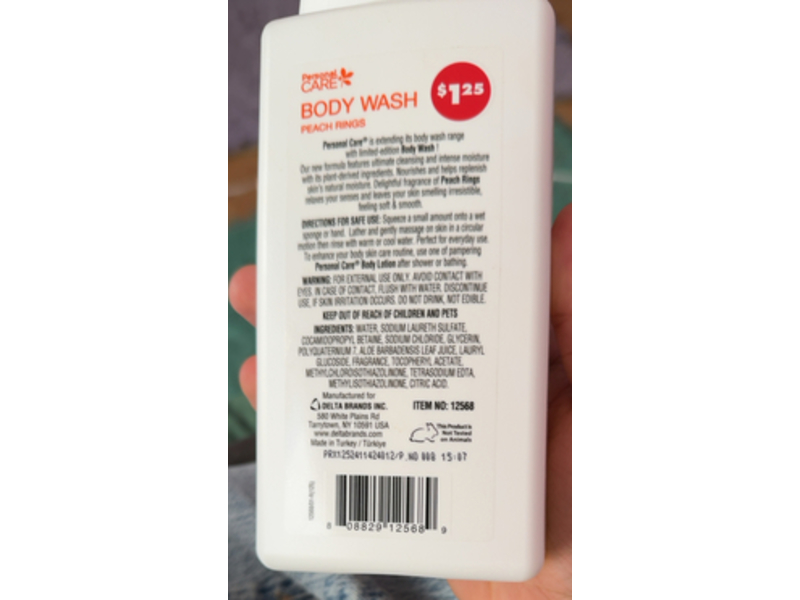 Personal Care Body Wash, Peach Rings, 15 fl oz/444 mL