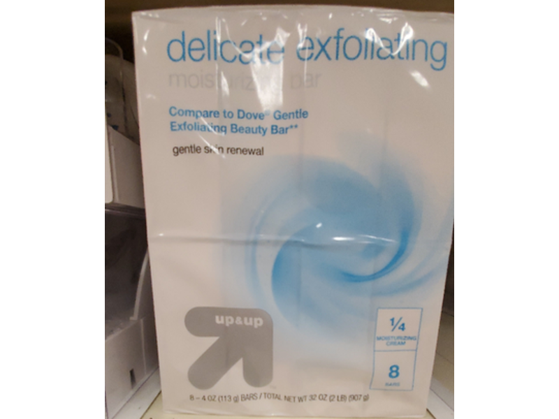 Up&up Delicate Exfoilating Moisturizing Bar, Gentle Skin, 4 oz/113 g