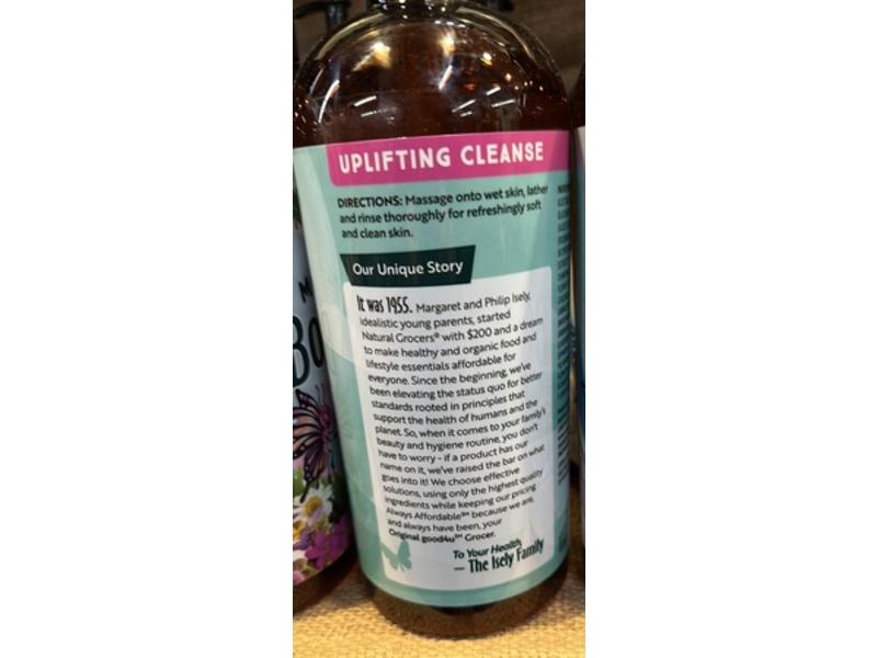 Natural Grocers Moisturizing Body Wash, Wildflower, 32 fl oz/946 mL