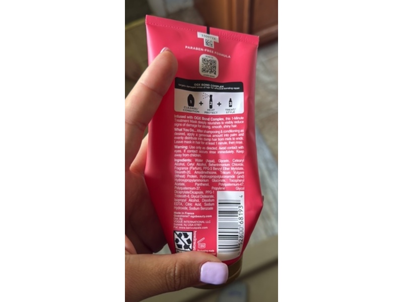 OGX Repair & Protect Bond Protein Repair Treatment Mask, 6.7 fl oz/200 mL