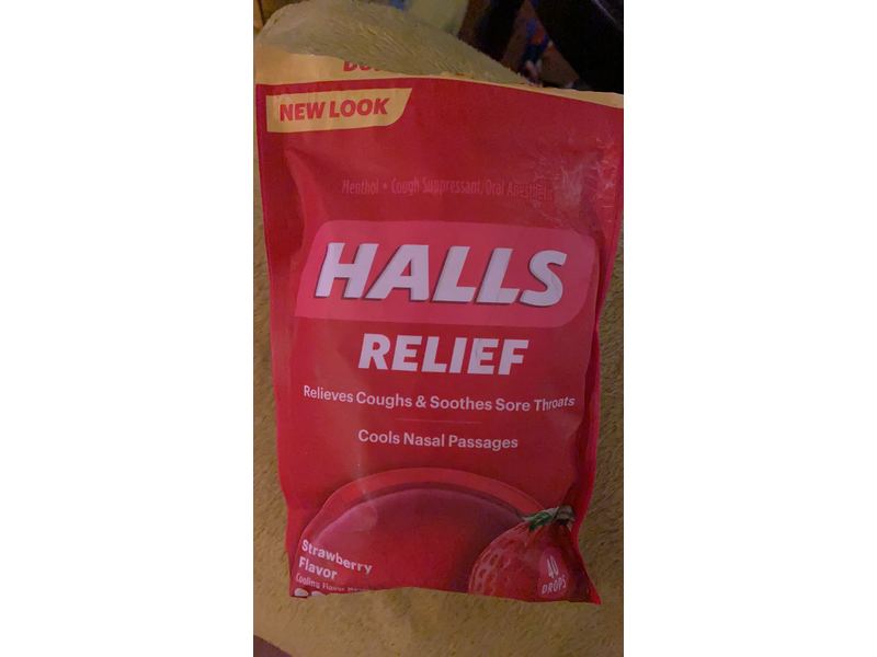 Halls Strawberry Bonus Coughs Drops, Pack of 3