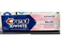Crest 3D White Advanced Sensitivity Releif Toothpaste, Soft Mint, 3.3 oz/93 g - thumbnail 2