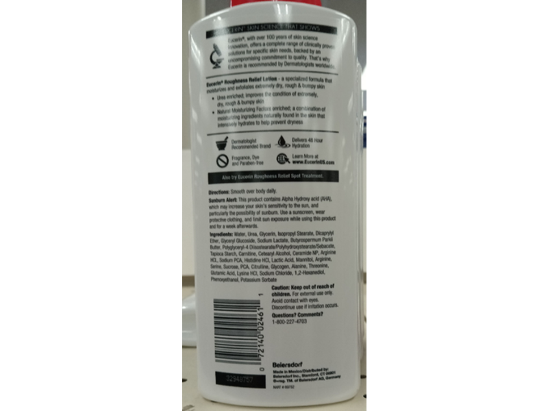 Eucerin Roughness Relief Lotion, 16.9 fl oz/500 mL