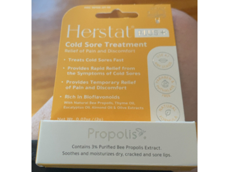 Herstat Plus+ Cold Sore Treatment, 0.07 oz/2 g