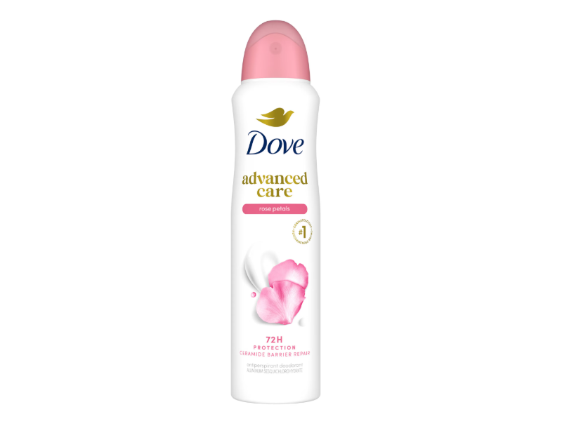 Dove 48H Antiperspirant Dry Spray, Rose Petals, 3.8 oz/107 g, Pack Of 3