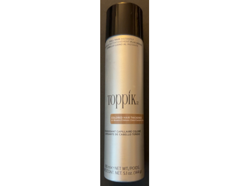 Toppik Colored Hair Thickener, Light Brown, 5.1 oz/144 g