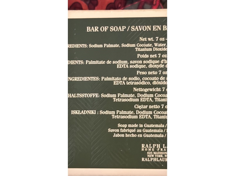 Ralph Lauren Bar Soap, Sparkling Sky, 7 oz/198 g