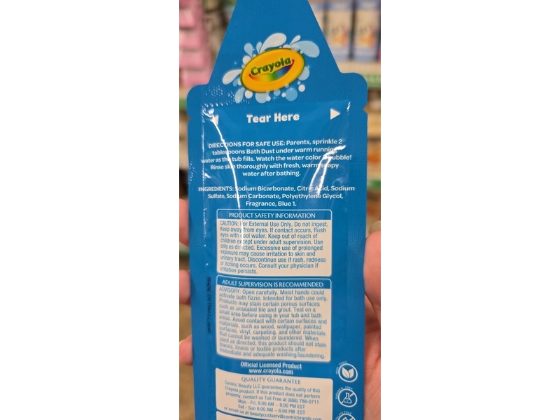 Crayola Bath Fizzies Water Coloring Dust, Ocean Breeze, 0.70 oz/20 g