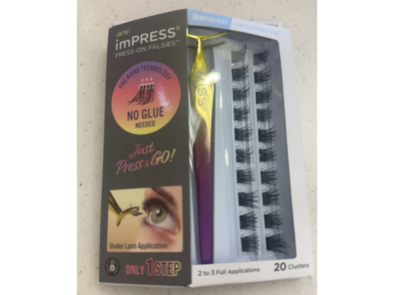 Impress Press-On Falsies Eyelash Clusters Kit, Glamorous, 20 Count