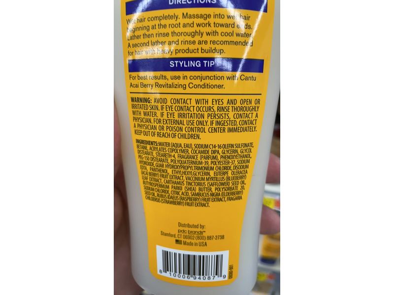 Cantu Acai Berry Revitalizing Shampoo, Sulfate Free, 13.5 fl oz