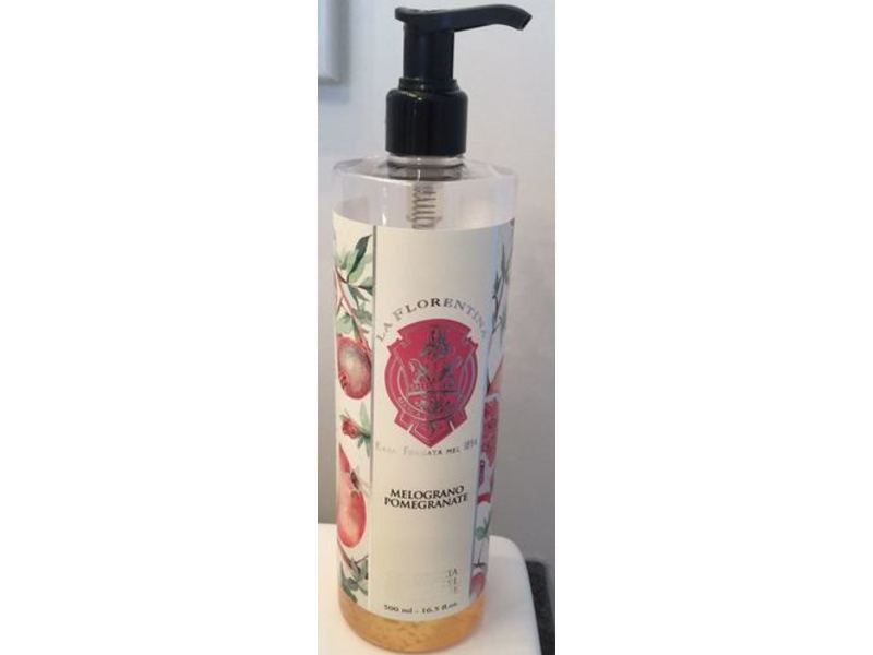 La Florentina Shower Gel, Melograno Pomegranate, 16.5 fl oz/500 mL