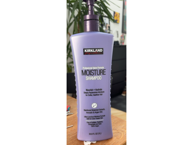 Kirkland Moisture Shampoo, Rainforest Botanical Extracts+Avocado & Argan Oils, 33.8 fl oz/1 L