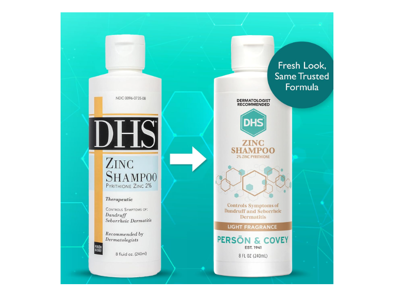 DHS Zinc Dandruff Shampoo, Pyrithione Zinc 2%, 8 fl oz/240 mL