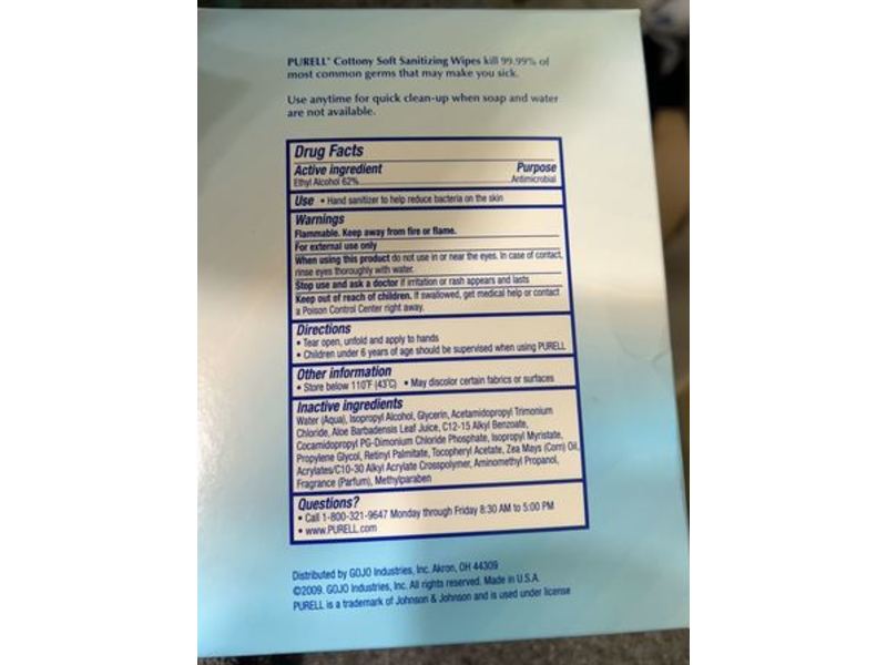 Purell Cottony Soft Hand Sanitizing Wipes, 40 Count