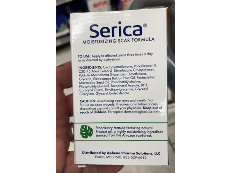 Serica Moisturizing Scar Formula, Amazonian Pracaxi Oil & Cosmetic Silicone, 1 oz/28.3 g