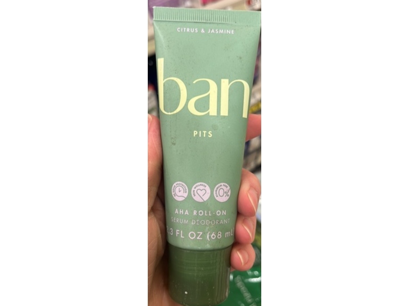 Ban AHA Roll-On Serum Deodorant, Citrus & Jasmine, 2.3 fl oz/68 mL