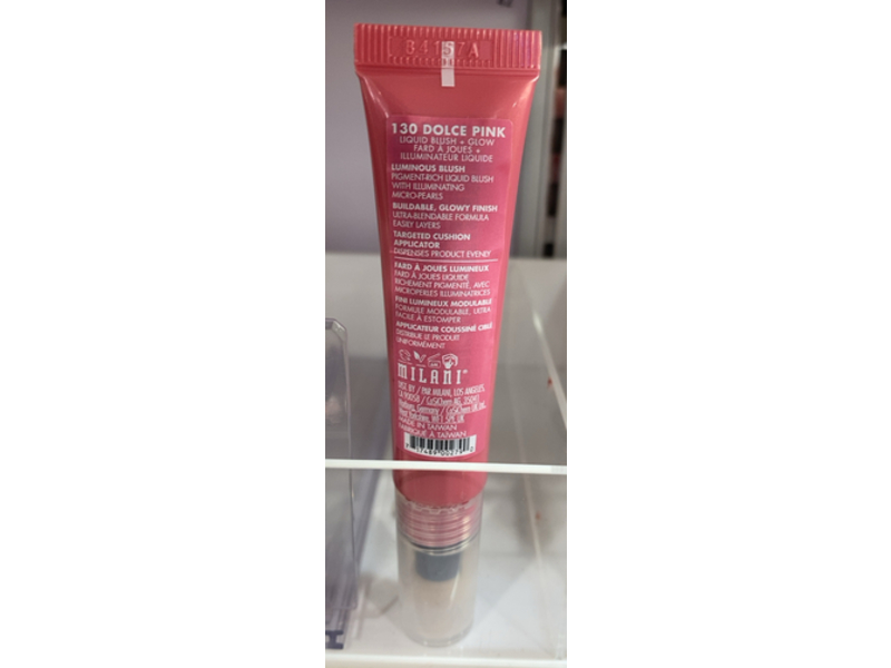 Milani Cheek Kiss Liquid Blush + Glow, 130 Dolce Pink, 0.33 fl oz/10 mL