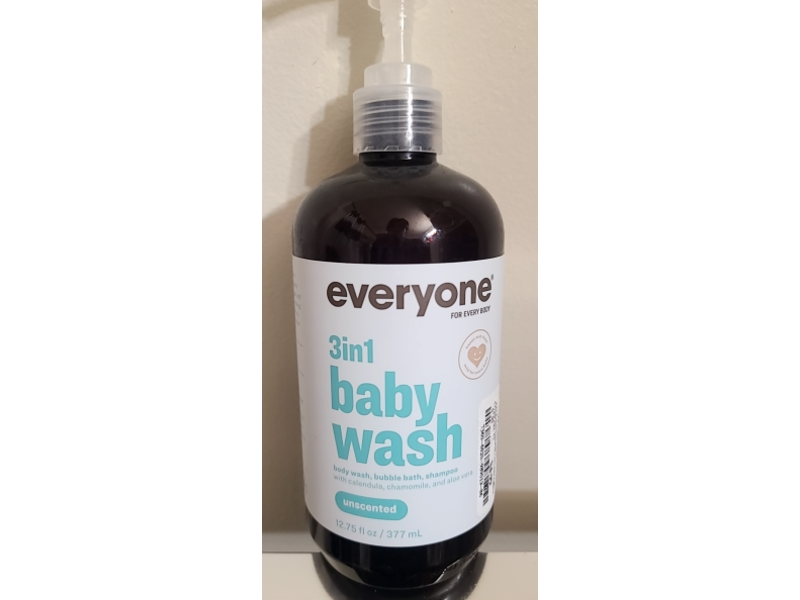 Everyone 3 In 1 Baby Wash + Bubble Bath & Shampoo, Calendula + Chamomile & Aloe Vera, 12.75 fl oz/377 mL