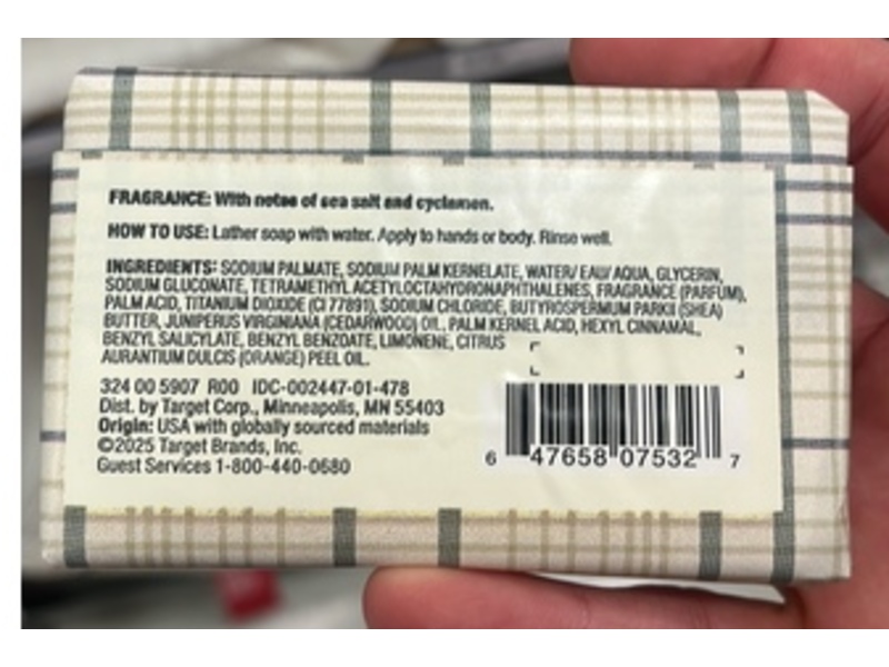 Hearth & Hand Salt Scented Bar Soap, Magnolia, 5 oz/141 g