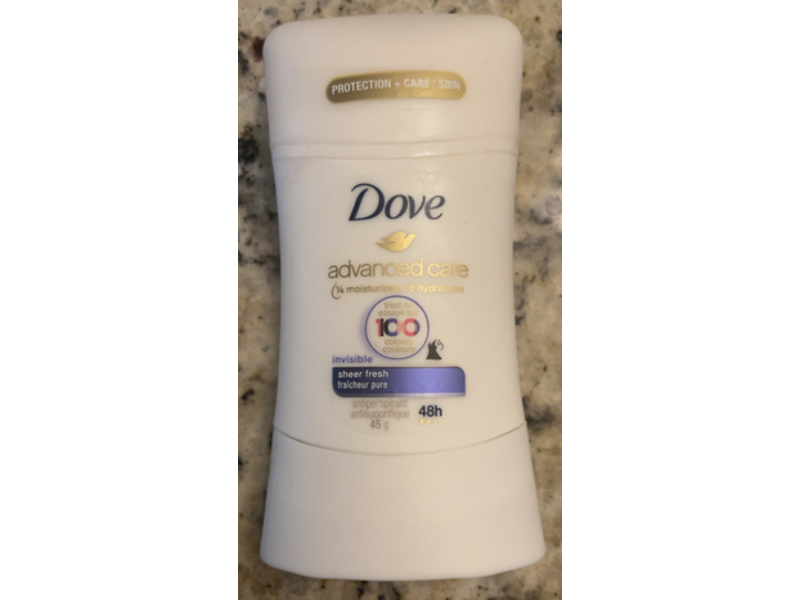 Dove Advanced Care Invisible Antiperspirant, Sheer Fresh, 45 g
