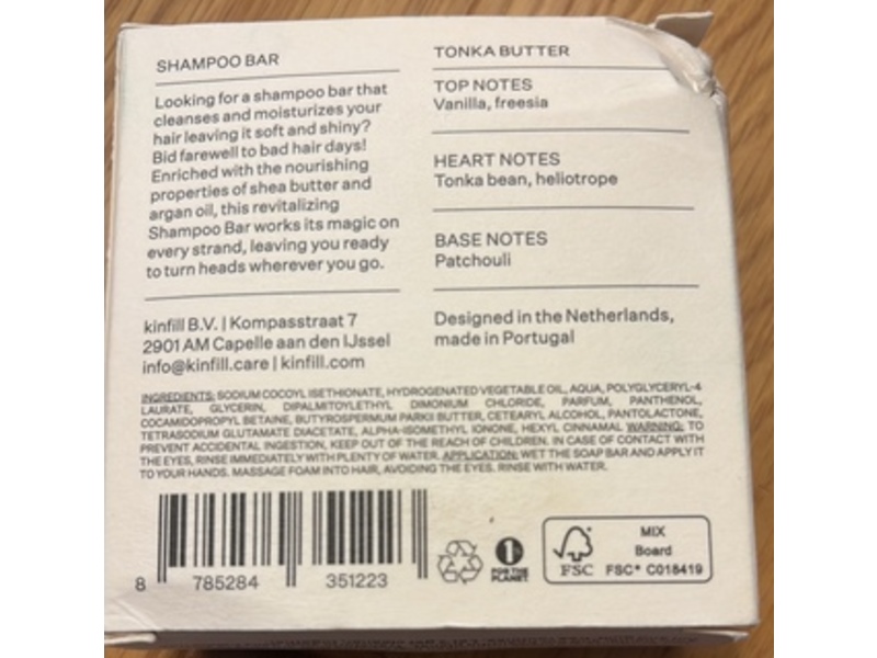 Kinfill Nourishing Shampoo Bar, 150 g