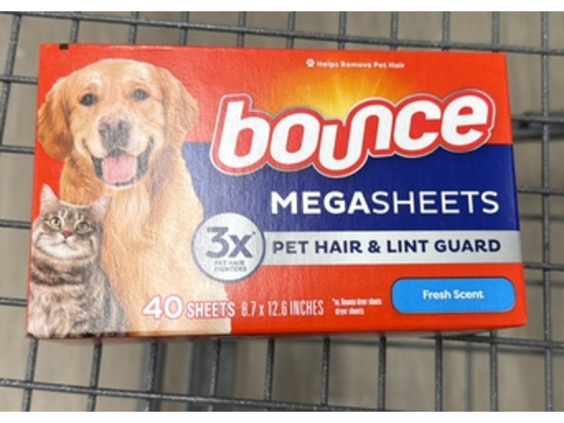 Bounce Megasheets Pet Hair & Lint Guard, Fresh Scent, 40 Sheets
