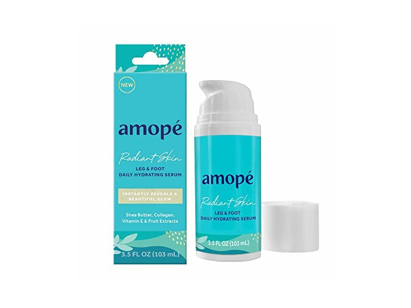 Amope Radiant Glowing Skin Leg & Foot Daily Hydrating Serum, Shea Butter, Collagen, Vitamin E & Fruit Extract, 3.5 fl oz/103 mL