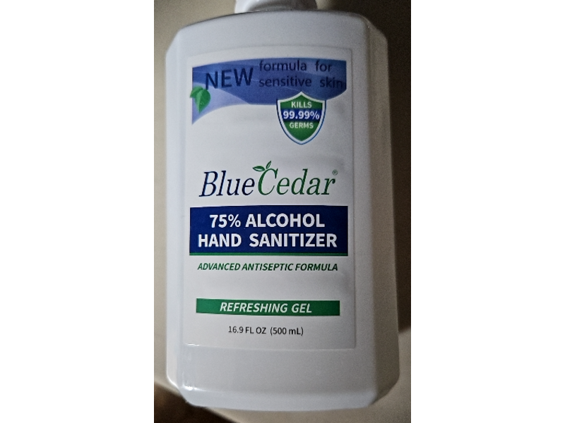 Blue Cedar Hand Sanitizer, Refreshing Gel, 16.9 fl oz/500 mL, Pack Of 8