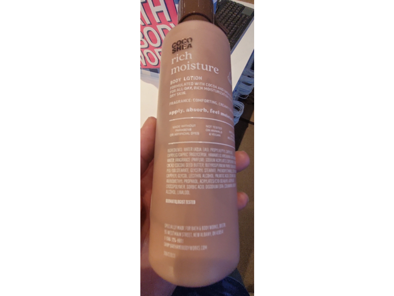 Bath & Body Works Moisture Body Lotion, Cocoa + Shea Butter, 7.8 fl oz/230 mL