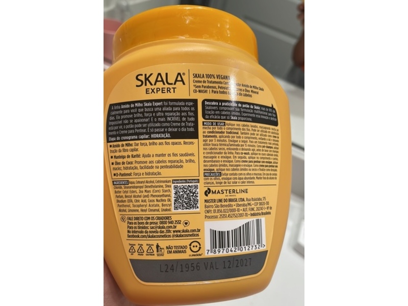 Skala Expert Amido De Milho 2 In 1 Treatment Cream + Leave In, 35.2 fl oz/1000 g