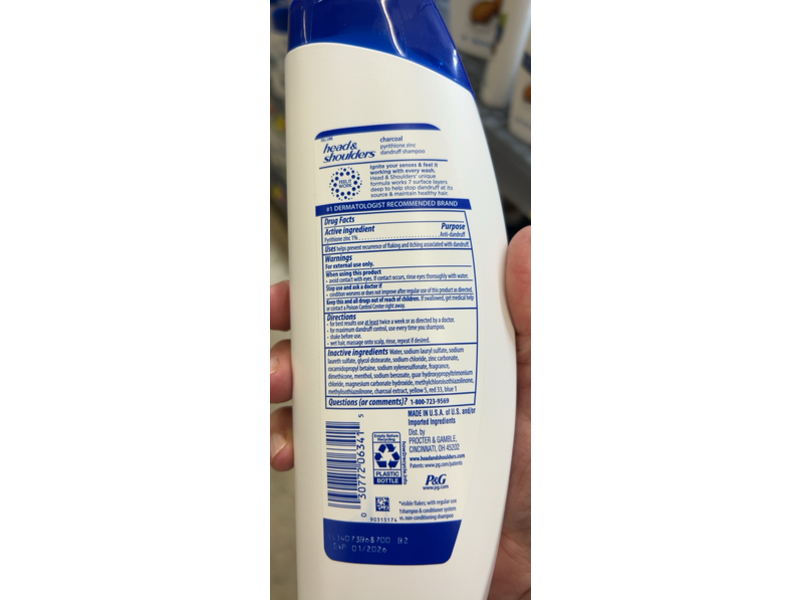 Head & Shoulders Charcoal Daily Shampoo, 12.5 fl oz/370 mL