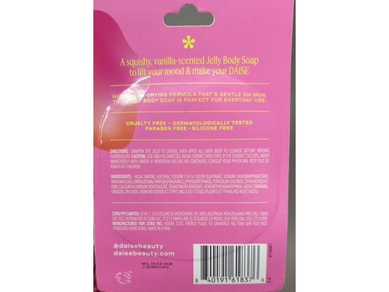 Daise Whippy Jelly Soap, Blissful Vanilla, 3.5 oz/100 g